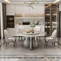 1.3/1.5M Dining Room Furnitures Marble Style Dining Table With Stainless St