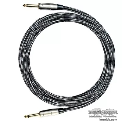 Electric Guitar Audio Cable Nylon Braided Instrument Patch Cable 1/4 Inch A