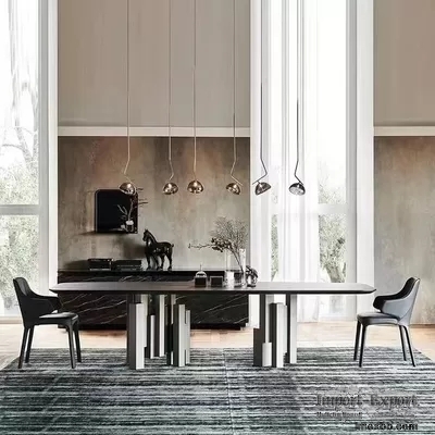 Irregular Base Design Modern Ceramic Marble Dining Table
