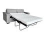  198cm Fabric Sofa Bed Double Size Foam Mattress Sofa Bed Gray Fabric Arm C