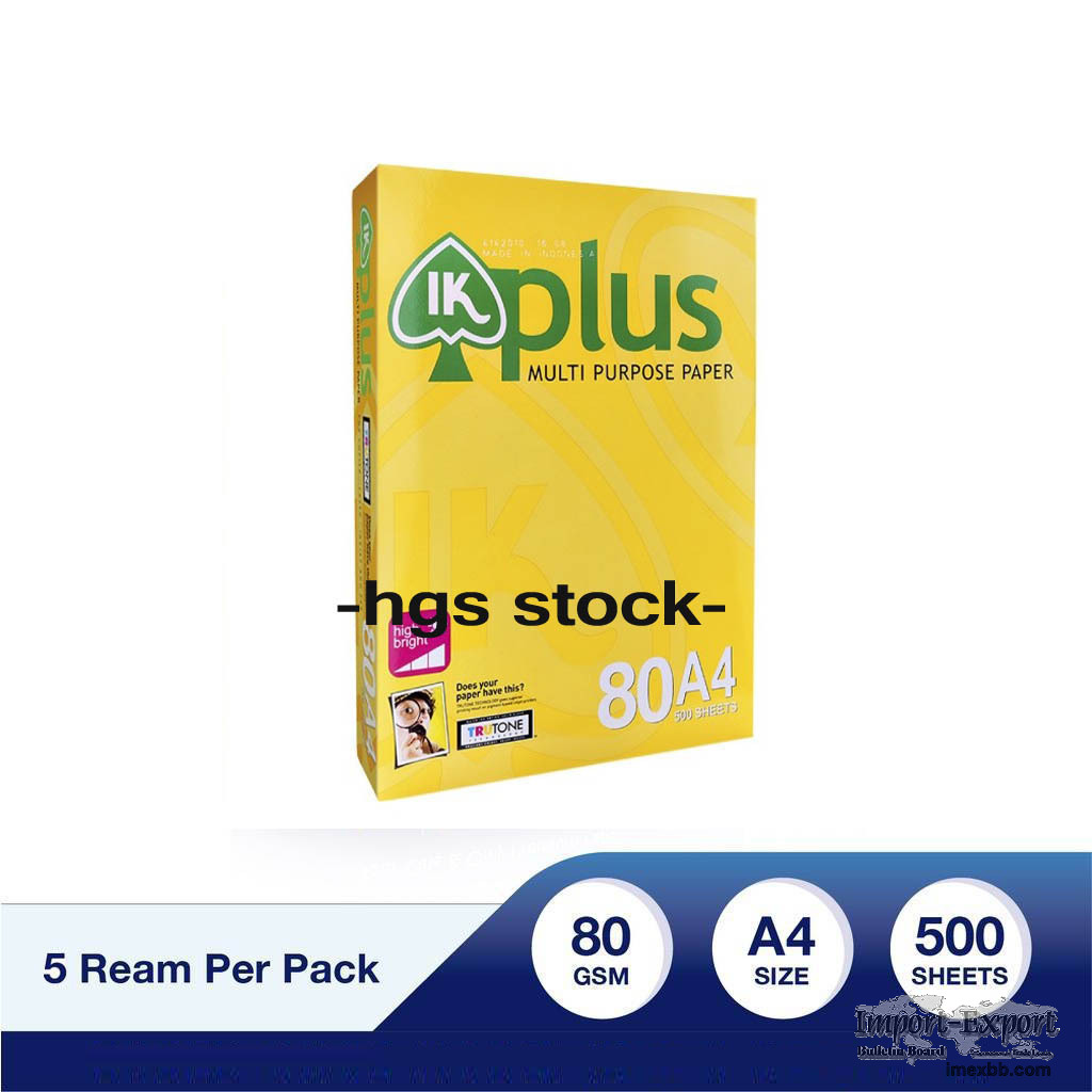 IK plus multipurpose copy papers a4 80 gr ($ 0.5)