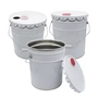 5 Gallon White Metal Paint Bucket With Red Plastic Spout Lids