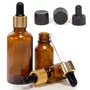 Round Amber 30ml 4oz Glass Dropper Bottles For Essential Oil