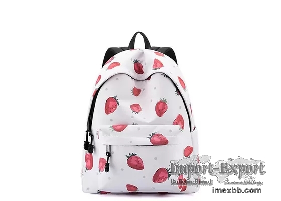  OEM Foldable Zipper Closure Backpack White Polyester Rucksack