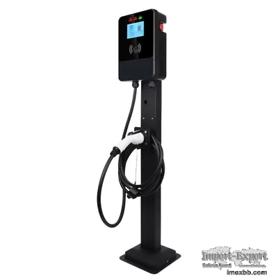 GBT 7kw Single Gun 4.3-Inch Screen 220V Wall EV Charger With Emergency Butt