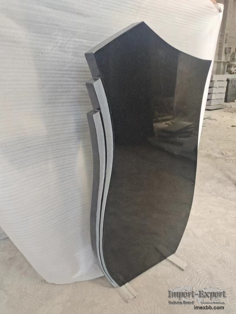 Shanxi Black Tombstones/Monument Manufacturer in Russian Style with Edge Sa