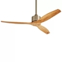 DC Motor Real Wood Ceiling Fan With Light Wood  Remote Control