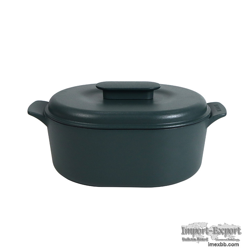 Customized Color Enameled Coated Oval Cast Iron Dutch Oven