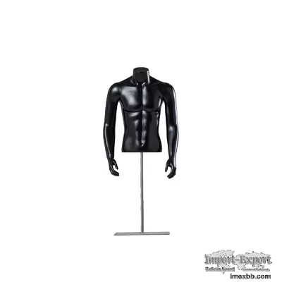 Black White Headless Male Mannequin Display Armless For Showcase Muscles
