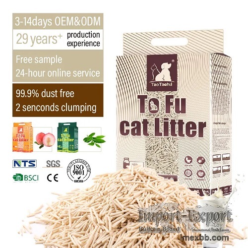 Factory Wholesale Custom 6L Premium Dust Free Tofu Cat Litter