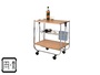 Wooden Board Two Tier Foldable Trolley with Wine Rack