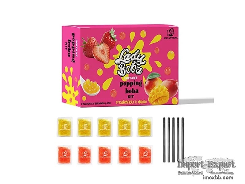 Mango / Strawberry Popping Boba Tea Kit