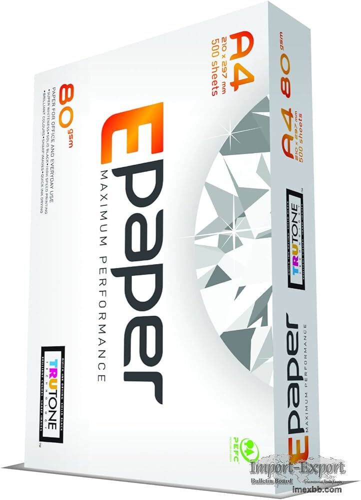 E Paper brand A4 80 gr office printing paper