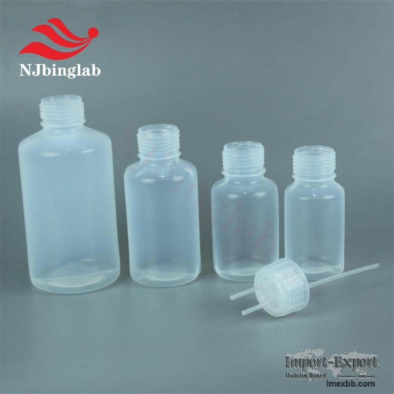 Customized Telfon wash bottle with PFA thread sealing cap