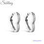 Sobling wholesale 925 sterling Silver AAA CZ Heart shaped Female hoop Earri