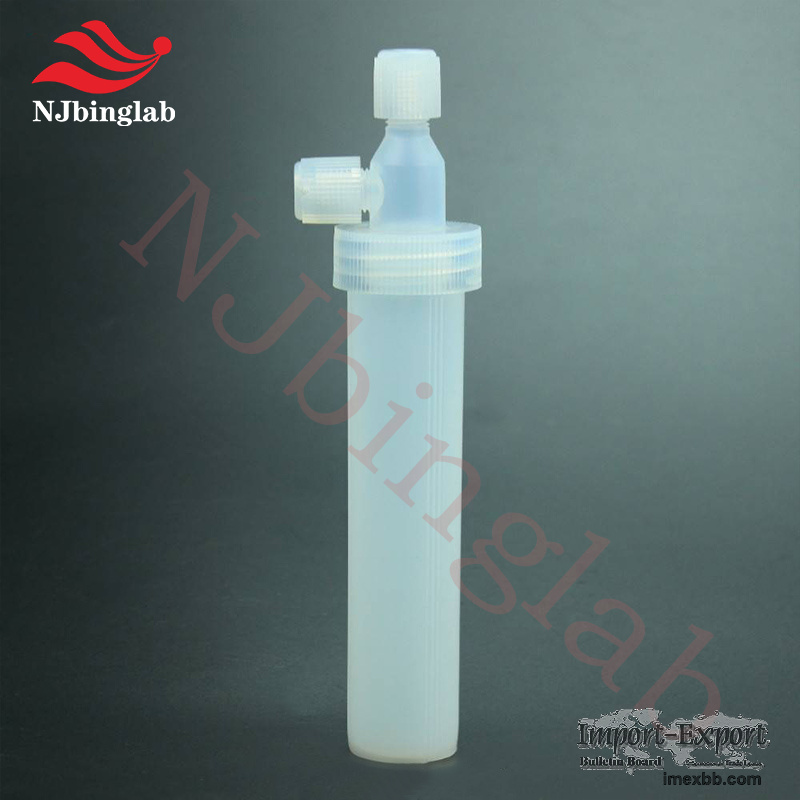 NJbinglab 60ml PFA impinger with right angle connector