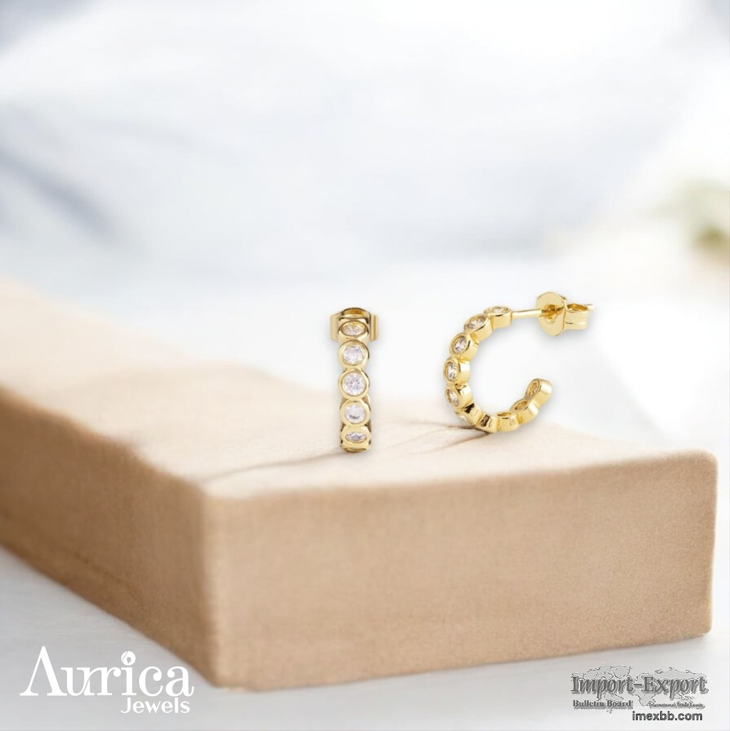 CZ Diamond Jewellery Bezel Blossom Earrings