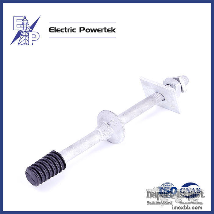 Nylon Head Hot Dip Galvanized Spindle For Pin Insulator