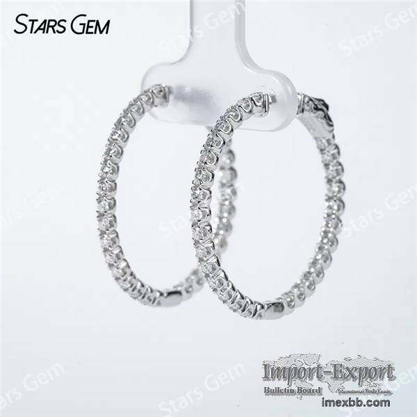 1.9mm Round Brilliant Cut Moissanite S925 Sterling Silver Diamond Earrings