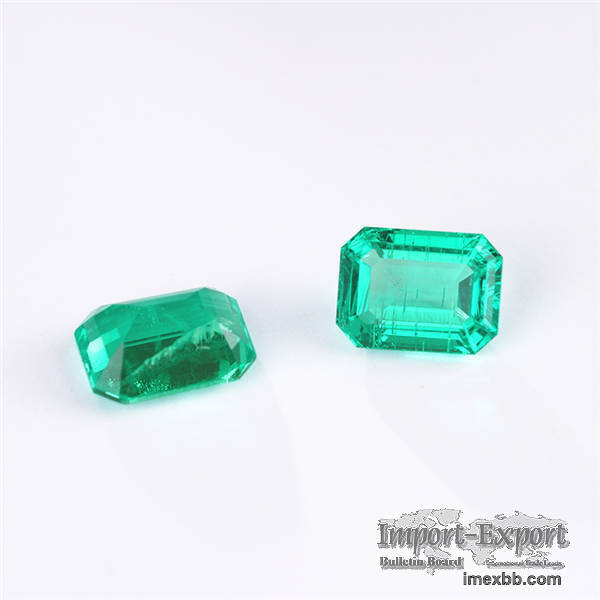 Colombia Green Color Octagon Emerald Cut Lab Grown Emerald