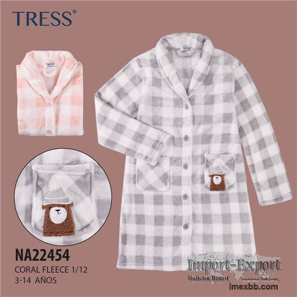 bear/squares design pajama wholesale