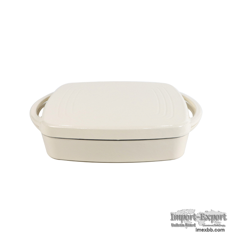 Non-Stick Double Enameled Cast Iron Rectangular Roaster