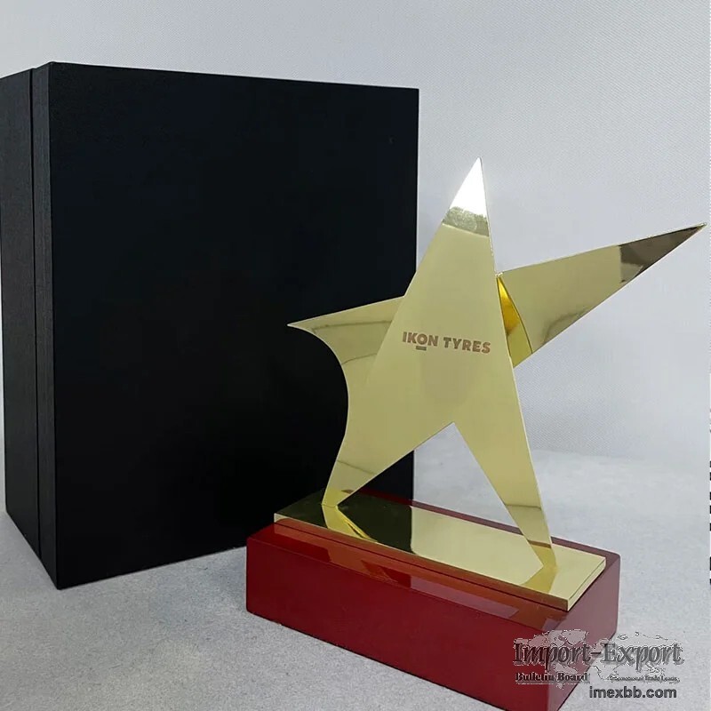 Gold Star Trophy Wood Base