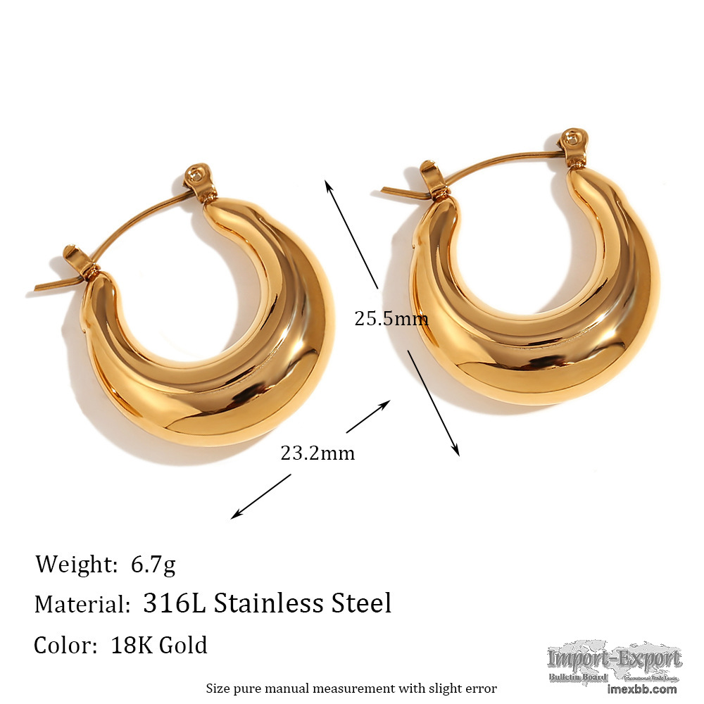 U-shaped stainless steel earrings wholesale