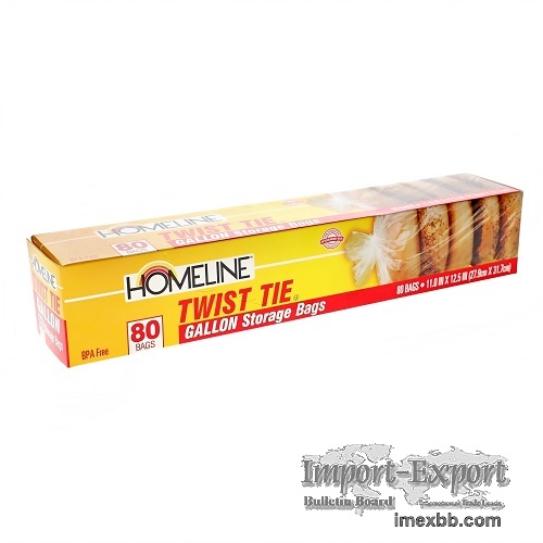 food storage bag with twist tie