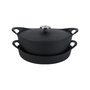 Stackable Cast Iron BBQ Cooking Set with Detachable Handles