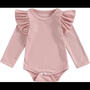 Ruffle sleeve baby bodysuit