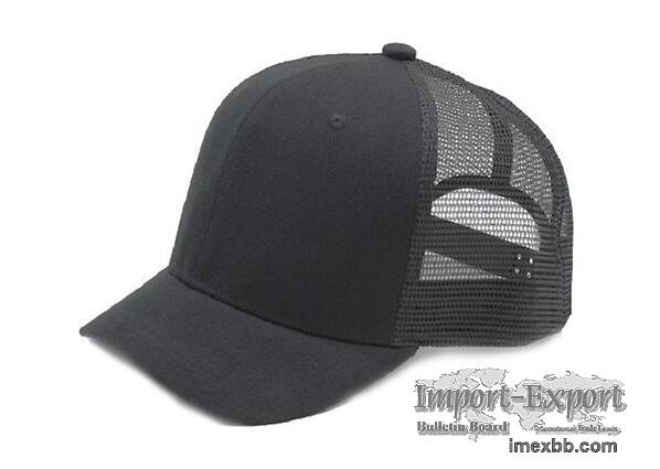 Short Bill Trucker Hats Black Blank Short Brim Baseball Mesh Cap