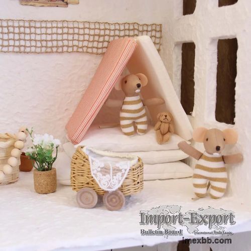 Miniature Dollhouse Furniture For Sale Mini Rattan Crib