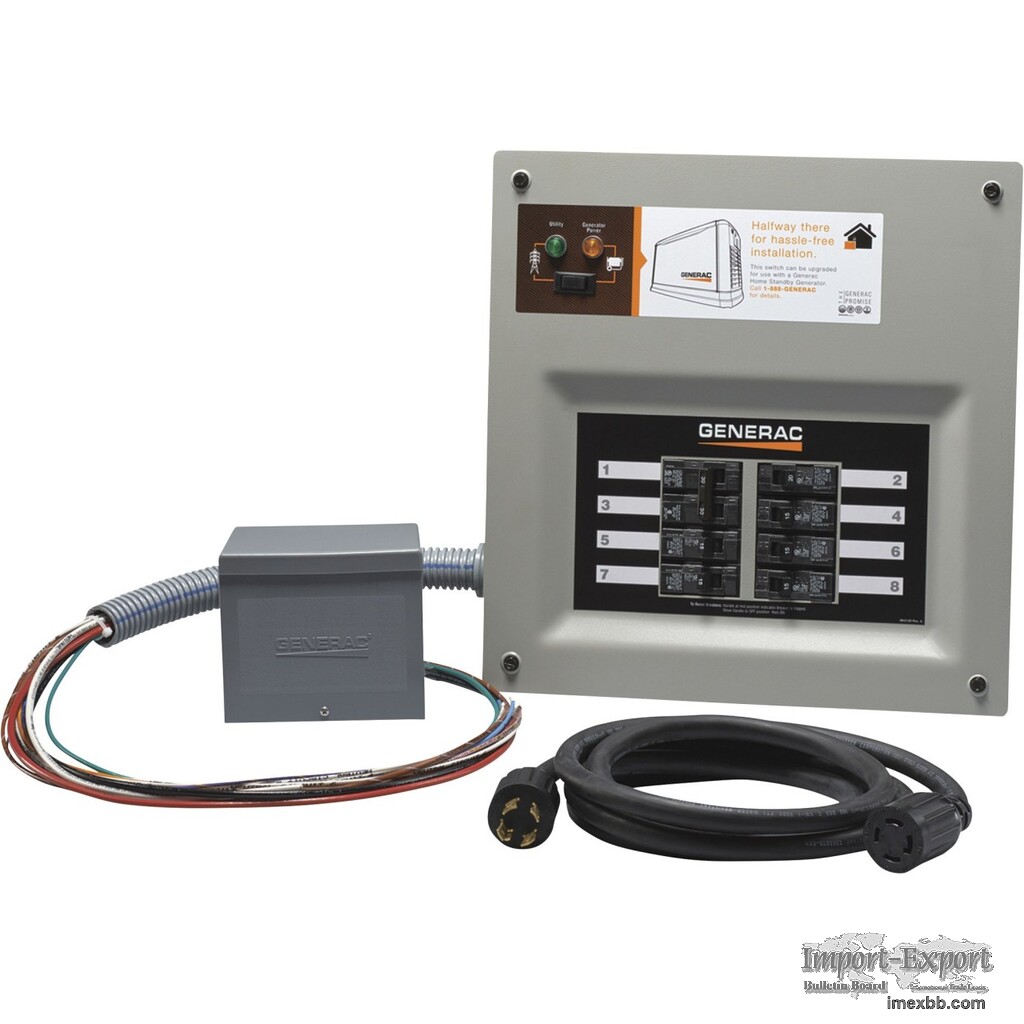 Generac HomeLink Prewired Manual Transfer Switch Kit 30 Amps, 8 Circuits, R