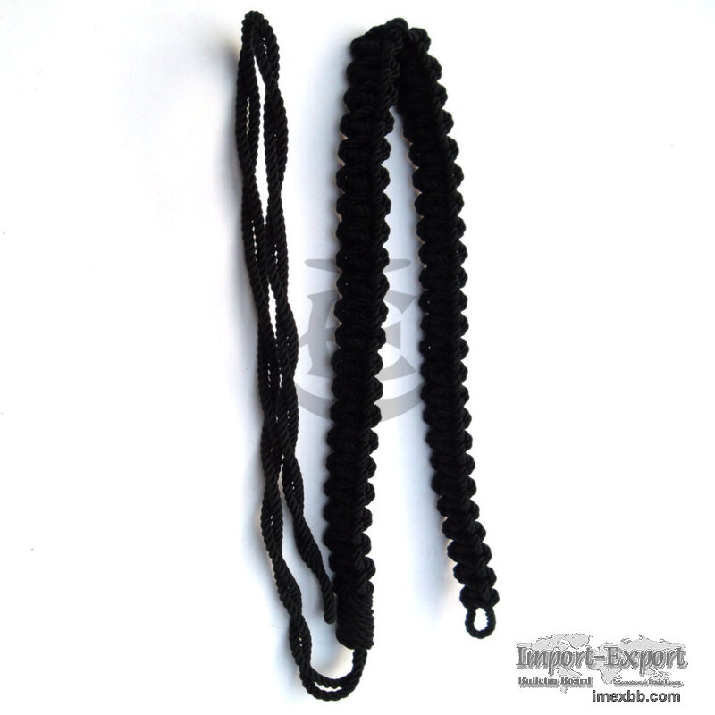Black Silk Shoulder Cord Lanyard 