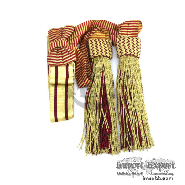 Military Waist Sash Gold Maroon 
