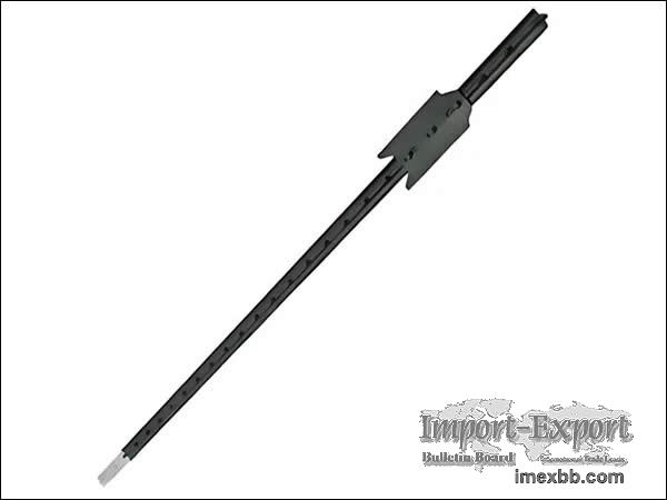 USA Type Studded T-Post 8ft Heavy-Duty Steel Fence Post with Anchor Plate