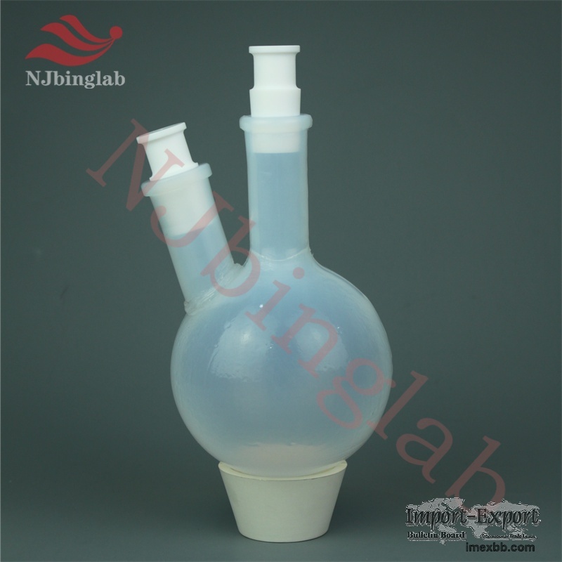 PFA Two-Neck Round-Bottom Flask 500ml Blank Value Low，Anti-High Temperature