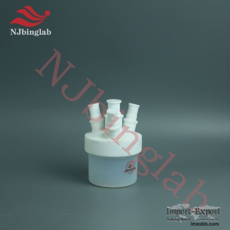 PFA 300ml Flat-Bottom Flask Four-Neck with PTFE Cover Reaction Labware