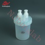 4L PFA Flat-Bottom Flask Three-Neck Reaction Tank with PFA Cover Good Seal