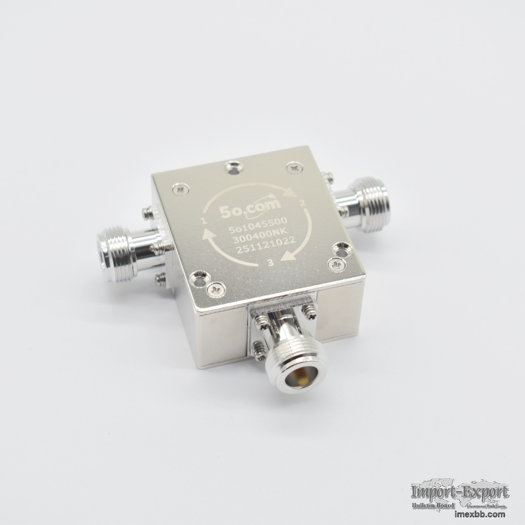UHF Band 300 to 400MHz RF Coaxial Circulator with High Power 300W N
