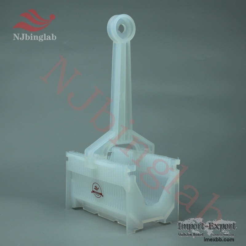 Chemical-Resist PFA Wafer Cassette with Handle Transporting Silicon Wafer