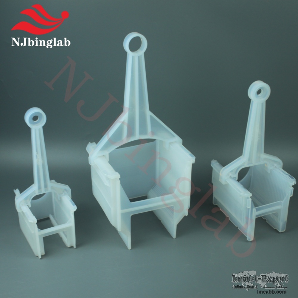 Wafer 4"PFA Cleaning Cassette with Y-Shaped Handle Corrosion Resistance 