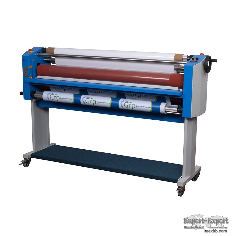 Gfp 355TH 55 Top Heat Laminator Stand Foot Switch and Rewind Included