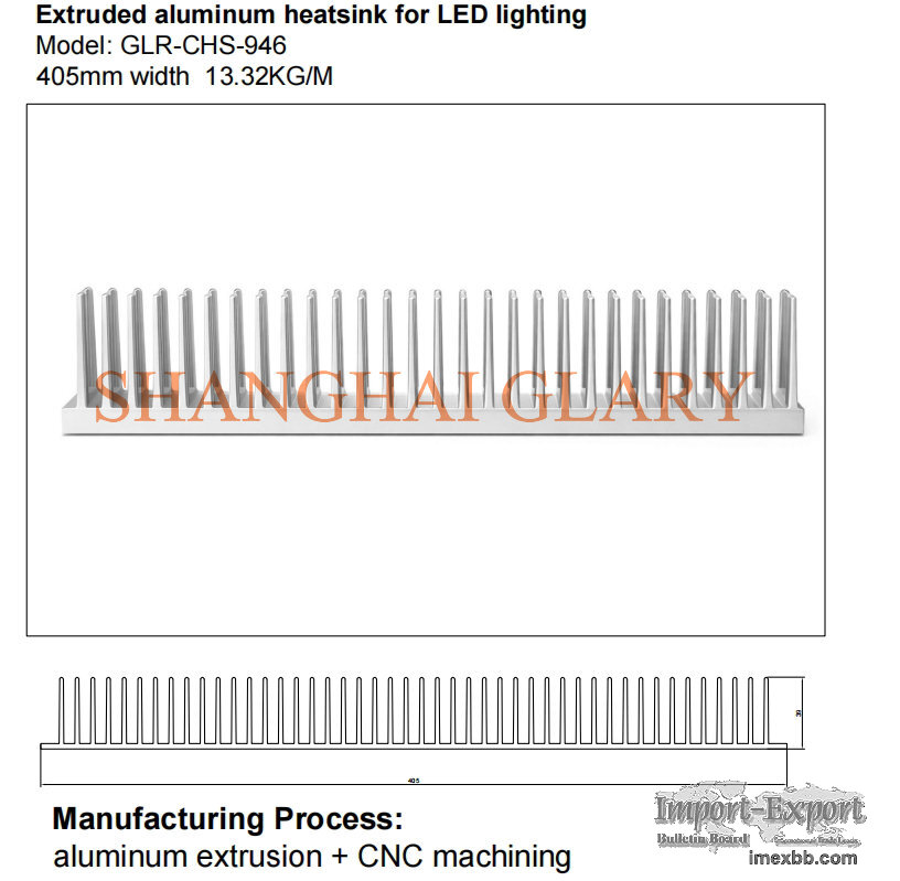 GLR-CHS-946 405mm aluminum extruded profile heatsink