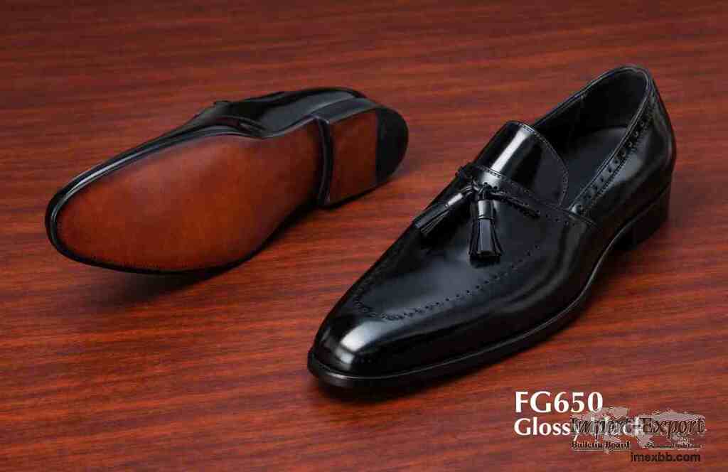 Glossy black tassel loafers FG650 for sell