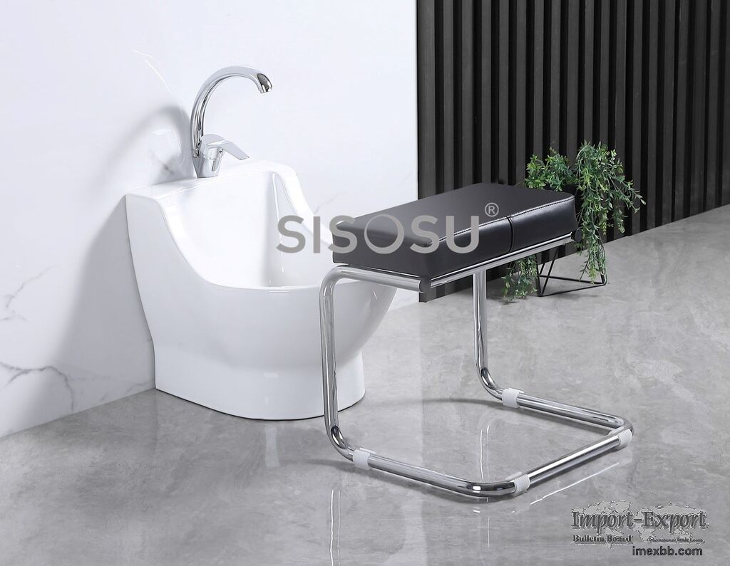 WU12 Compact Wudu Basin (with rectangle chrome stool)