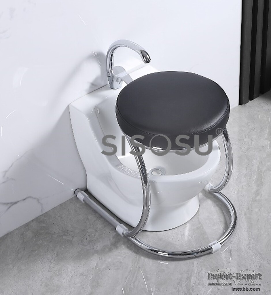 WU12 Compact Wudu Basin (with round chrome stool)