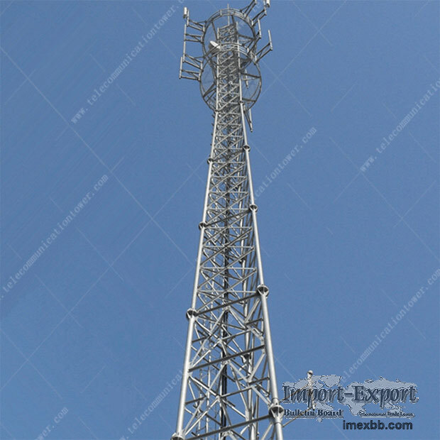 3 Legged Tubular Lattice Steel Telecommunication Tower