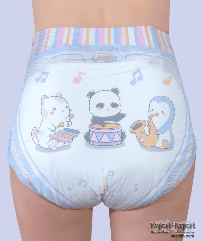 soft breathable free samples printed adult diaper abdl disposable